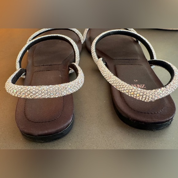 Zara Rhinestone Flat Sandals - Picture 8 of 9